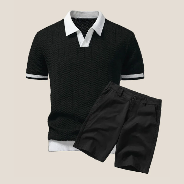 Riviera Knit Polo Set — Premium Polo + Bermuda Shorts