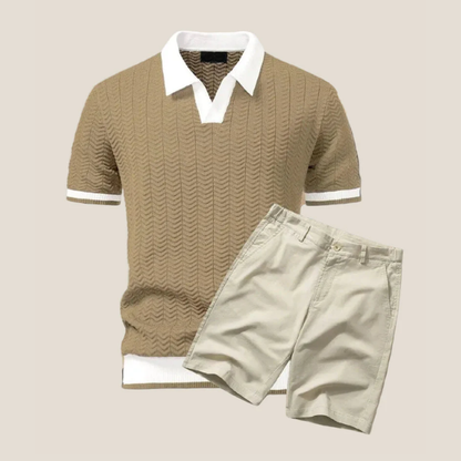 Riviera Knit Polo Set — Premium Polo + Bermuda Shorts